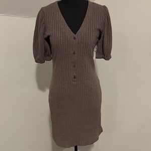 19 Cooper NWT med Elegant Brown Knit Dress